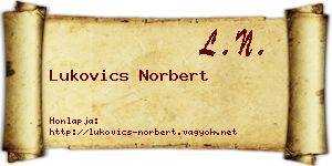 Lukovics Norbert névjegykártya