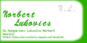 norbert lukovics business card